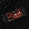 Steam Deck Cover: Stylish and Protective: black, red Evangelion-themed graphic design, anime-inspired, futuristic style