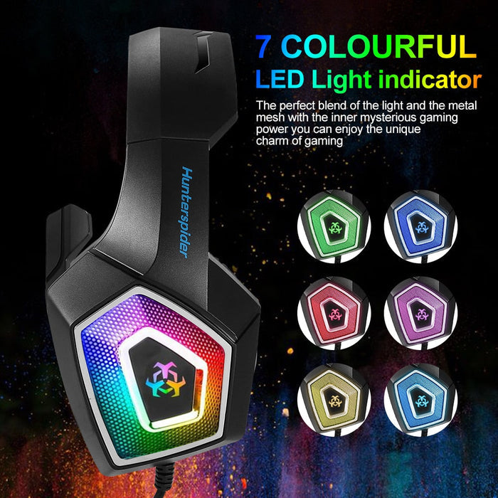Stereo RGB Gaming Headset with Microphone, Dragon G3X Edition: black, red over-ear gaming headset with boom microphone, moder