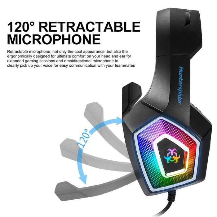 Stereo RGB Gaming Headset with Microphone, Dragon G3X Edition: black, red over-ear gaming headset with boom microphone, moder
