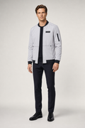 Stitched Designs Men's Bomber Jacket Gray