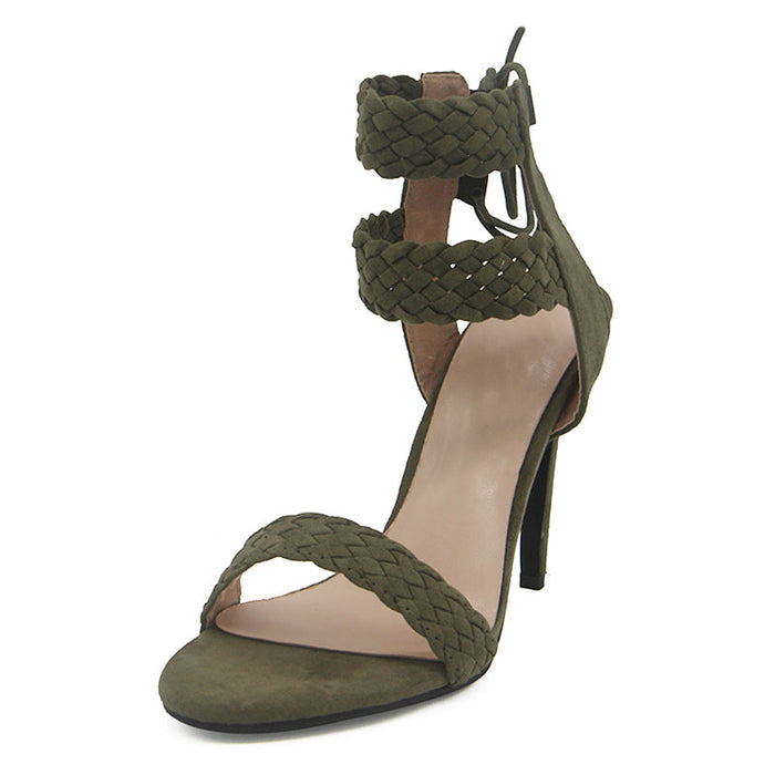 Strappy Heeled Sandals for the Summer Season: blush pink, beige high-heeled sandal, dressy style