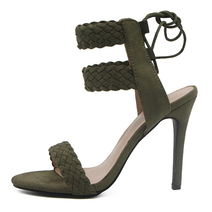 Strappy Heeled Sandals for the Summer Season: blush pink, beige high-heeled sandal, dressy style