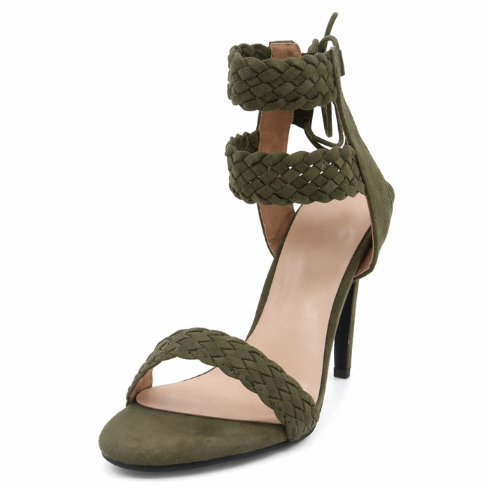 Strappy Heeled Sandals for the Summer Season Green