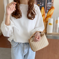 Straw Purse for Women's Summer Fashion: white blouse/top, minimal style