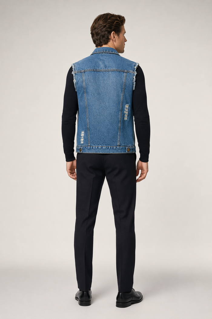 Street Style Denim Vest for Men Default