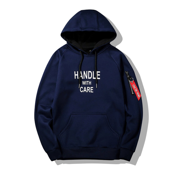 Street Style Hoodie for Men: black, white hooded sweatshirt, casual streetwear style