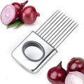 Sturdy Vegetable and Onion Holder Made of Stainless Steel: silver, gray red onions, minimal kitchen tool product image style