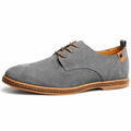 Suede Lace-Up Shoes for Men's Casual Wear Gray