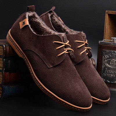Suede Lace-Up Shoes for Men's Casual Wear: gray, brown lace-up shoe, casual minimalist style