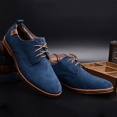 Suede Lace-Up Shoes for Men's Casual Wear: gray, brown lace-up shoe, casual minimalist style