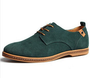 Suede Lace-Up Shoes for Men's Casual Wear: gray, brown lace-up shoe, casual minimalist style