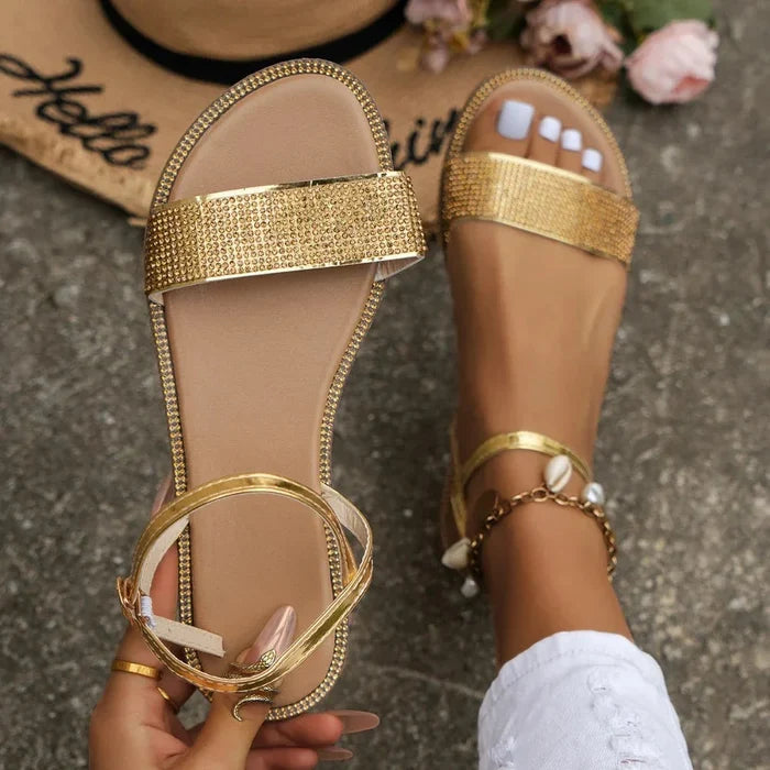 Summer Flat Sandals for Women: Stay Stylish and Comfortable: metallic gold, tan flat sandals, minimal style