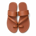 Summer Slippers for Women - Vegan Leather Footwear Brown