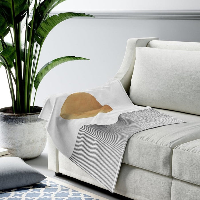 Sunshine Abstract Plush Throw Blanket, Available in 3 Sizes: white, black abstract shape, minimal, modern abstract style
