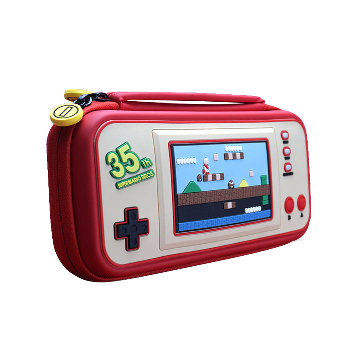 Super Mario Switch Case with Stand: red, white Nintendo-style retro video game console theme, retro gaming, cartoon/pixel-art