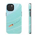 Surf Strong iPhone Case with Wireless Charging: aqua, turquoise surfing theme, minimal beach/surf graphic style