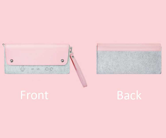 Switch Lite Travel Case: turquoise blue, light gray belt pouch with adjustable strap, minimal style