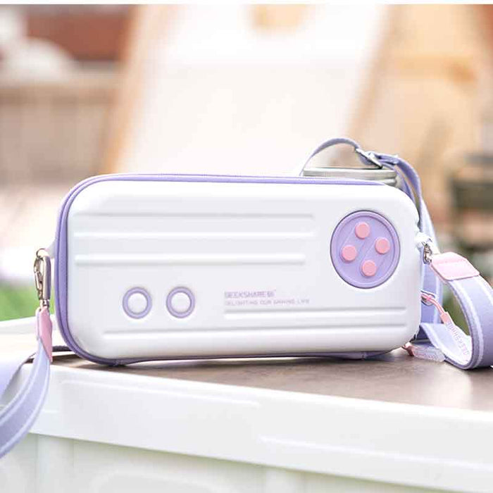 Switch OLED Carrying Case with Game Slots: light gray, black Nintendo Switch carrying case, retro game controller-inspired st