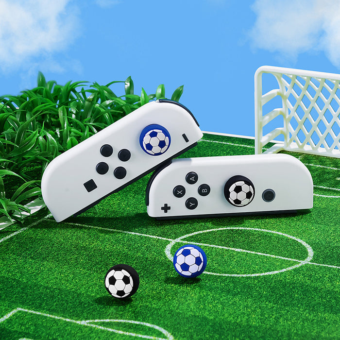 Switch Thumb Grips with Sport Designs: orange, brown basketball, cartoon style