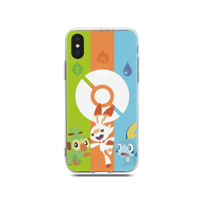 Sword and Shield Phone Case: clear, black Alice in Wonderland-themed characters, cute cartoon fantasy style
