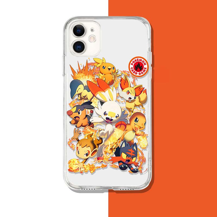 Sword and Shield Phone Case: clear, black Alice in Wonderland-themed characters, cute cartoon fantasy style