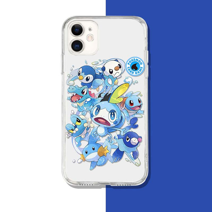 Sword and Shield Phone Case: clear, black Alice in Wonderland-themed characters, cute cartoon fantasy style