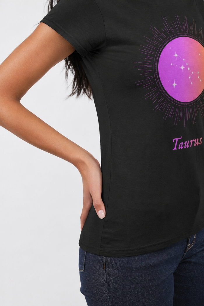 Taurus Women's Zodiac Gradient Tee Black