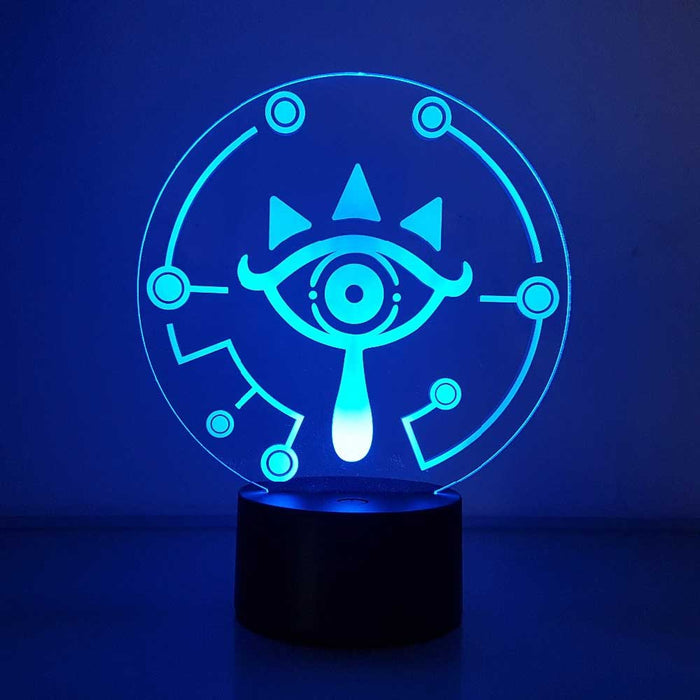 Tears of the Kingdom Night Light: neon green, black mystical eye and hands symbol, occult, graphic style
