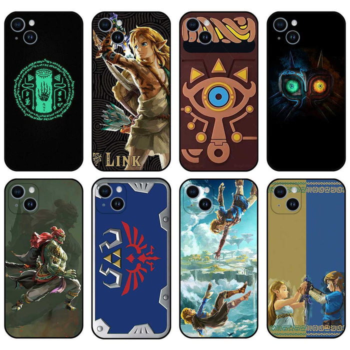 Tears of the Kingdom Phone Case: black, green The Legend of Zelda characters and symbols, including Link, video game fantasy