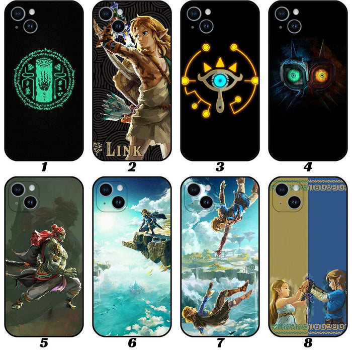 Tears of the Kingdom Phone Case: black, green The Legend of Zelda characters and symbols, including Link, video game fantasy