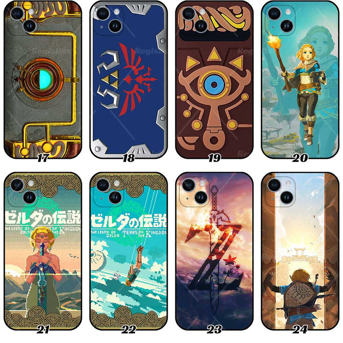 Tears of the Kingdom Phone Case: black, green The Legend of Zelda characters and symbols, including Link, video game fantasy