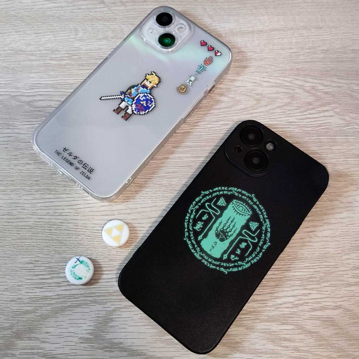 Tears of the Kingdom Phone Case: black, green The Legend of Zelda characters and symbols, including Link, video game fantasy