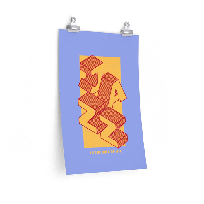 The Way of Life Premium Matte vertical posters for Jazz Enthusiasts: lavender blue, yellow stylized 'SZA' typography, graphic