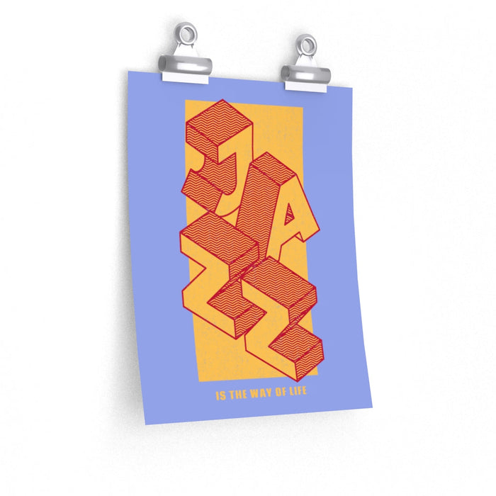The Way of Life Premium Matte vertical posters for Jazz Enthusiasts: lavender blue, yellow stylized 'SZA' typography, graphic