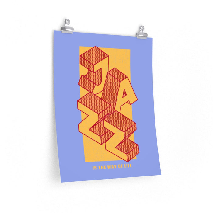 The Way of Life Premium Matte vertical posters for Jazz Enthusiasts: lavender blue, yellow stylized 'SZA' typography, graphic