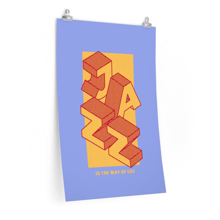 The Way of Life Premium Matte vertical posters for Jazz Enthusiasts: lavender blue, yellow stylized 'SZA' typography, graphic