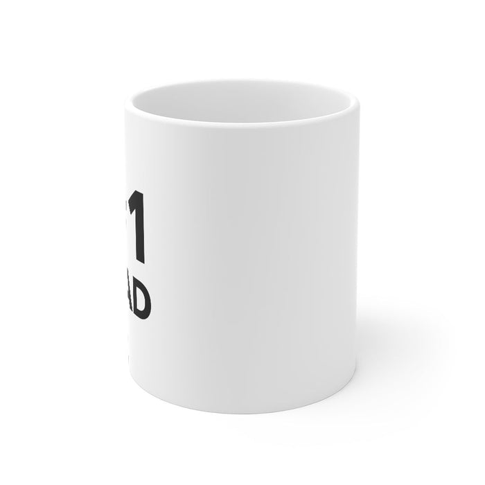 Top Father's Day Mug for Coffee and Beer Enthusiasts: white, black #1 Dad beer-themed graphic, cartoon style