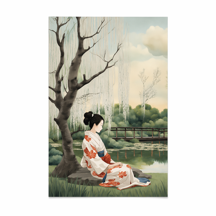 Tranquil Waterside Reverie Art Poster by Geisha Default