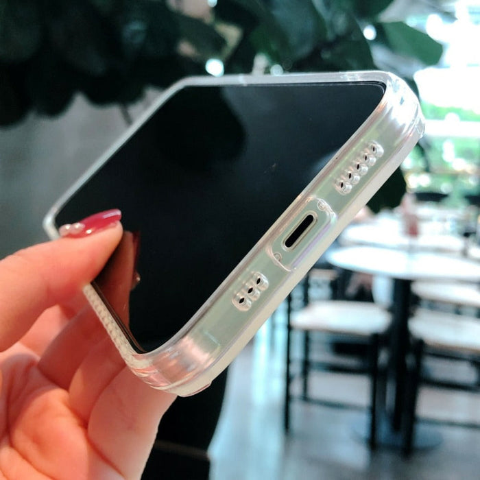 Translucent Gradient iPhone Case: iridescent pastel blue, pink smartphone case, minimal style