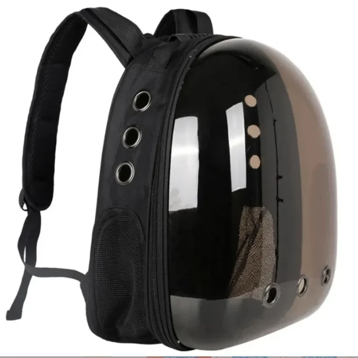 Transparent Cat Carrier with Enhanced Airflow: black, transparent cat, modern minimal style
