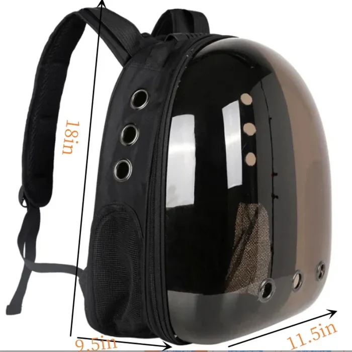 Transparent Cat Carrier with Enhanced Airflow: black, transparent cat, modern minimal style