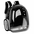 Transparent Pet Carrier with Breathable Design Black without cover