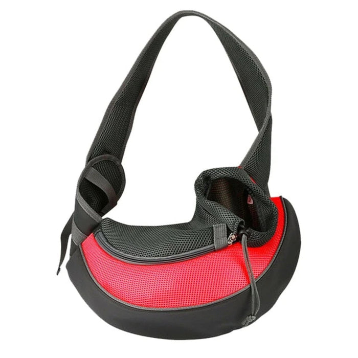 Travel Shoulder Bag for Small Dogs or Cats: dark gray, pink dog, practical casual style