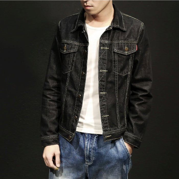 Trucker Style Men's Denim Jacket: blue, white jacket, casual classic denim style