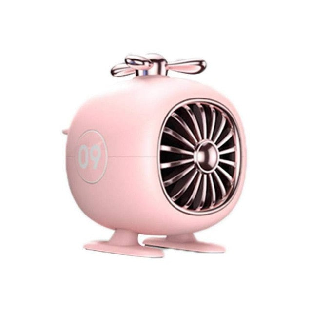 True Wireless Bluetooth 5.0 Mini Helicopter Speakers with Built-in Microphone: pink, silver cartoon helicopter theme, cute ca