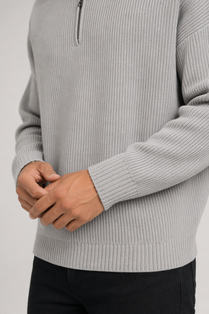 Turn Down Collar Sweater for Men: Redefining the Classic Style Gray