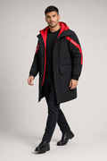 Two Tone Hooded Coat for Men: Enhancing Style and Warmth Red
