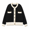 Two Tone Women's Button-Up Cardigan - Clarifying the Essence of the Product while Distinguishing It from the Original Black