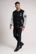 Two-Toned Men's Varsity Jacket Black