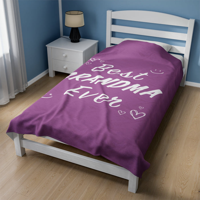 Ultimate Grandma Blanket Cozy Throw: purple, white blanket or throw, cute typographic style